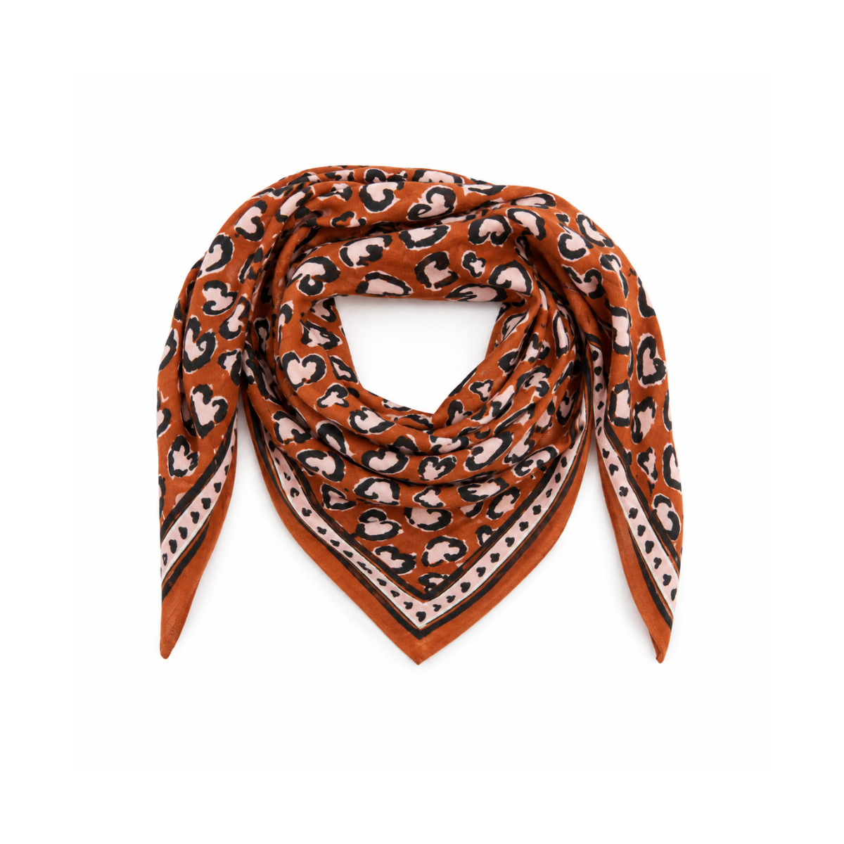 Foulard Adulte Léopard Camel 100 cm - 1