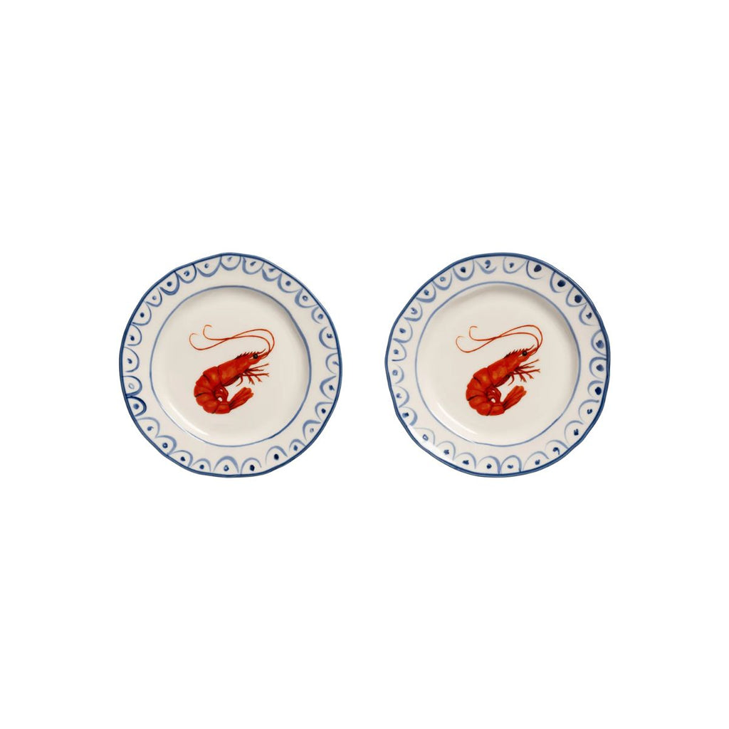 Set de 2 Assiettes Sirène Crevette - 1