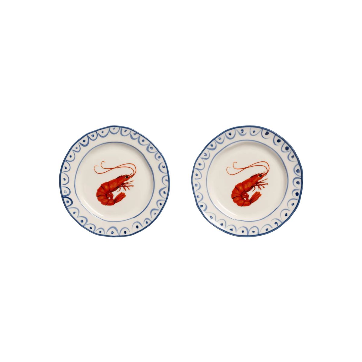 Set de 2 Assiettes Sirène Crevette - 1