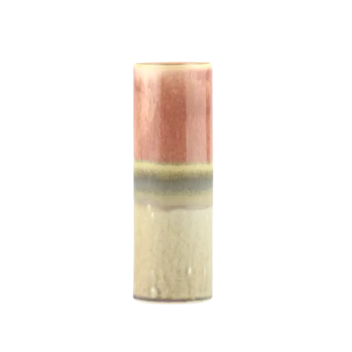 Vase Cylindre - Rose & Beige - 1