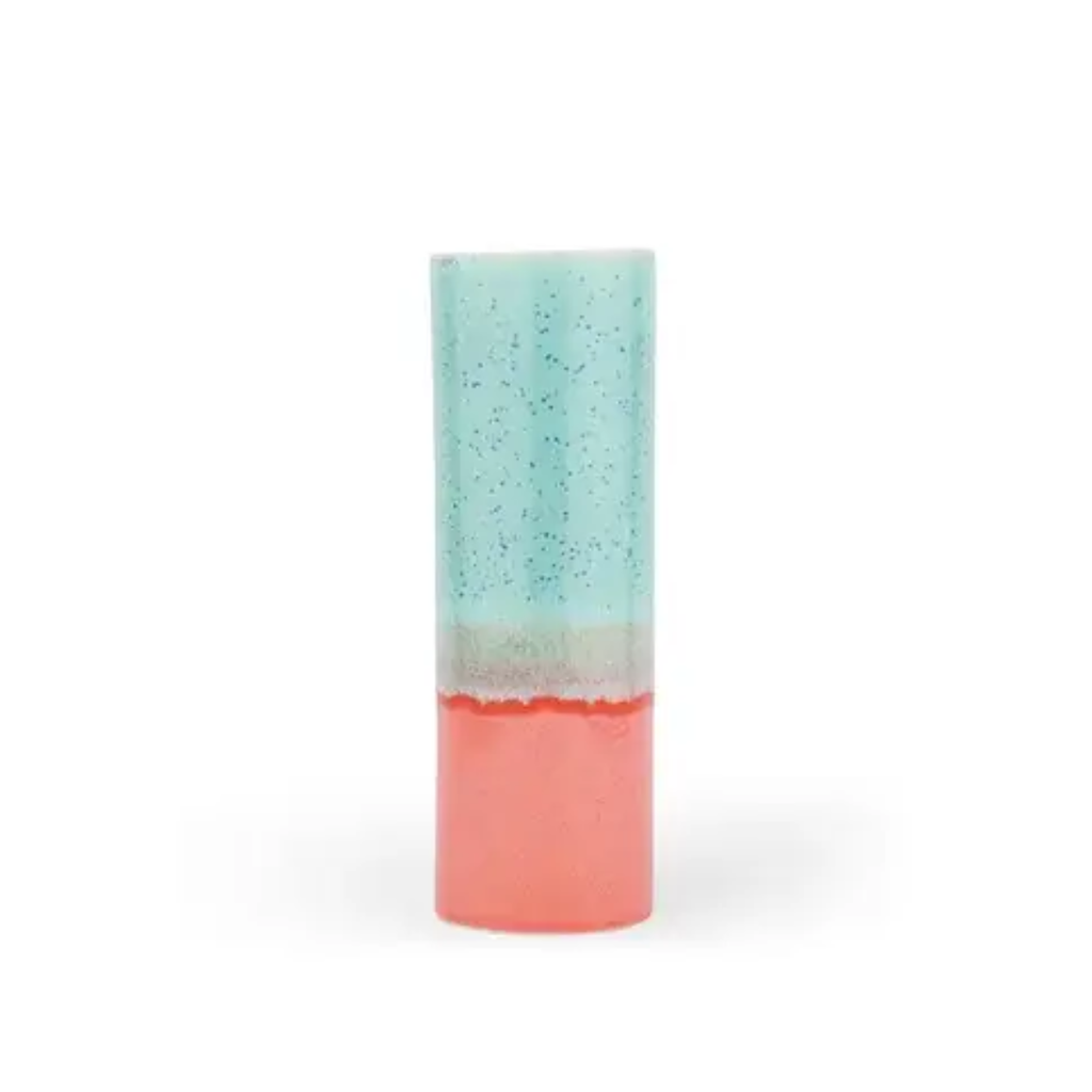 Vase Cylindre - Bleu clair & Rose - 1