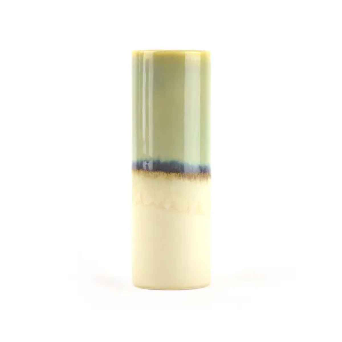 Vase Cylindre - Vert & Beige - 1