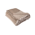 Plaid Vice Versa Frange - Lin Lavé Froissé - Taupe/Ciment - 1