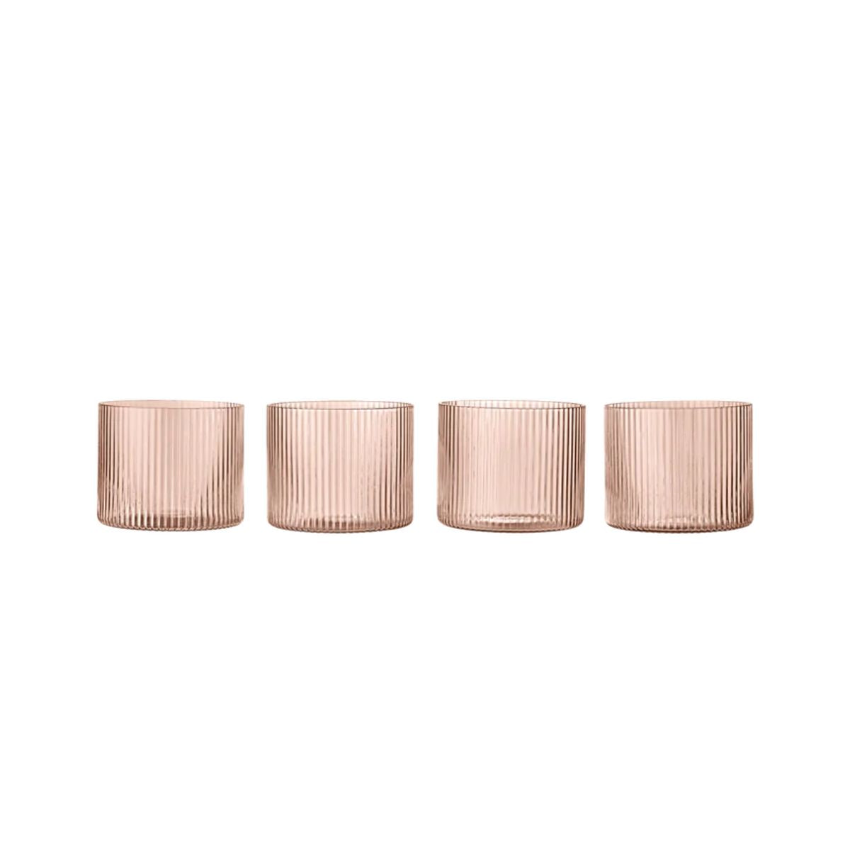 Set de 4 verres Bas Ripple - Blush - 1