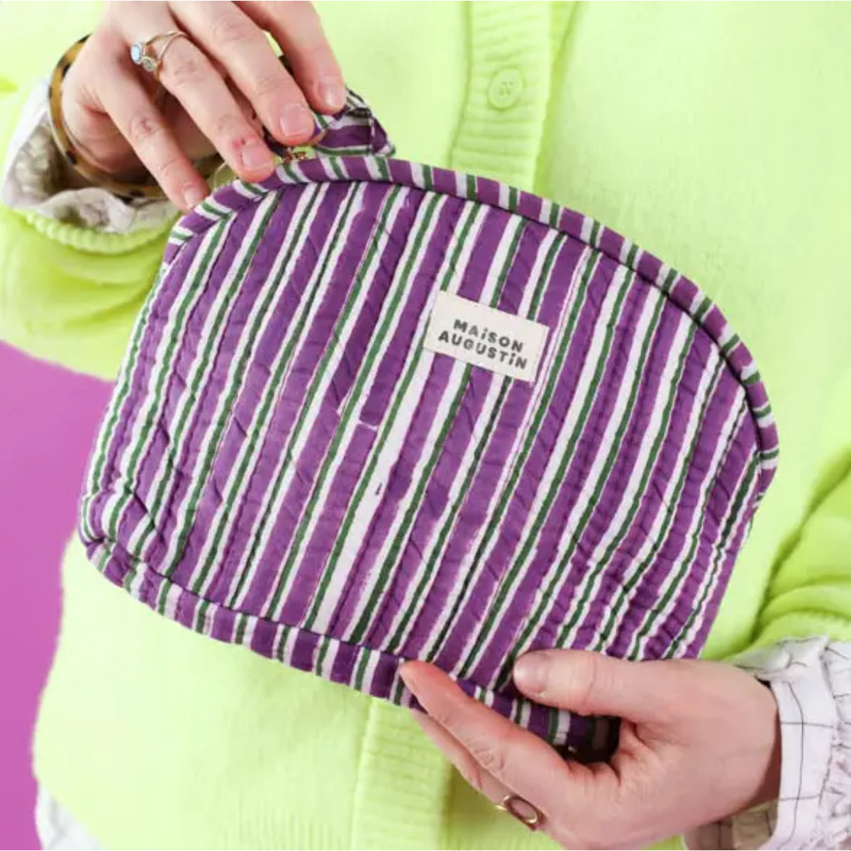 Trousse de Makeup - Stripe Purple - 2