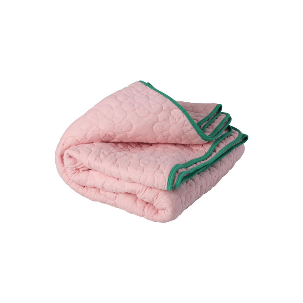 Plaid matelassé - Flower Soft Pink/Green - 1
