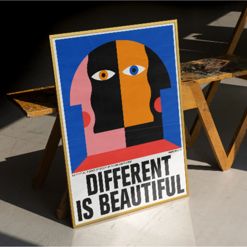 Affiche Different is Beautiful - 50x70 cm - 2