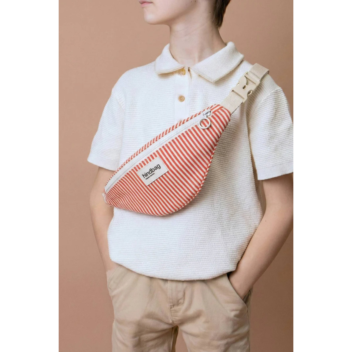 Sac Banane Enfant Augustin - Rayures Fines Rouge - 2