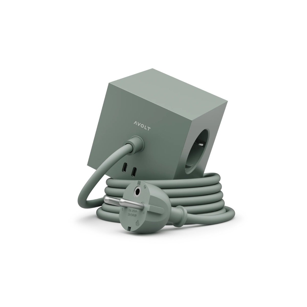 Multiprise square 1 avec USB-C 30W 1,8m - Oak Green - 1