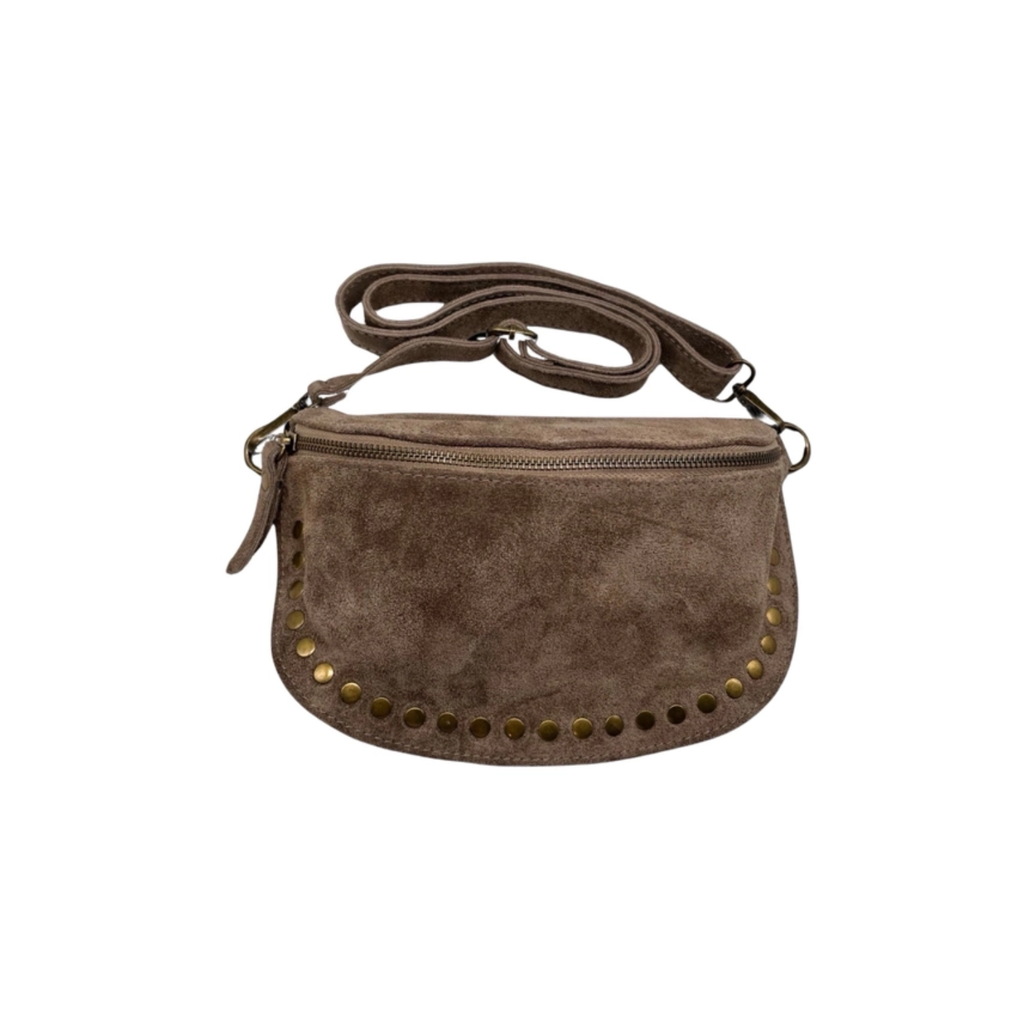 Sac Banane Cuir Suede Dion - Taupe - 1