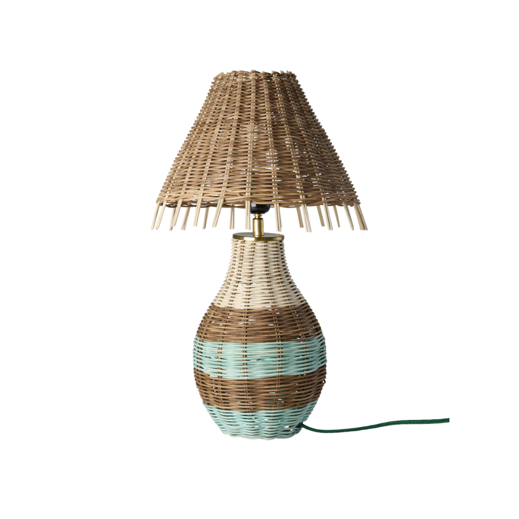 Lampe de Table - Rotin Rayures Brun Tall - 1