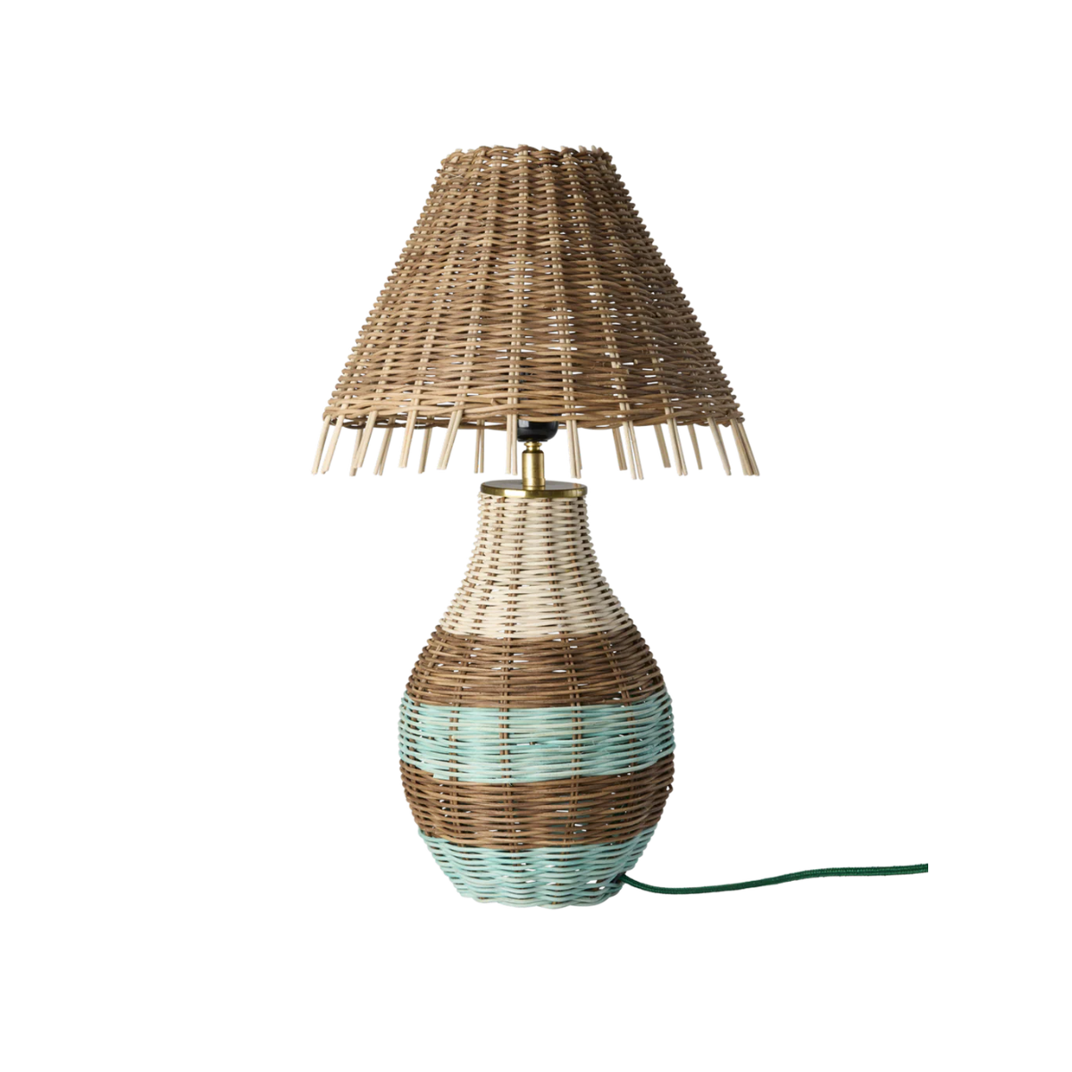 Lampe de Table - Rotin Rayures Brun Tall - 1