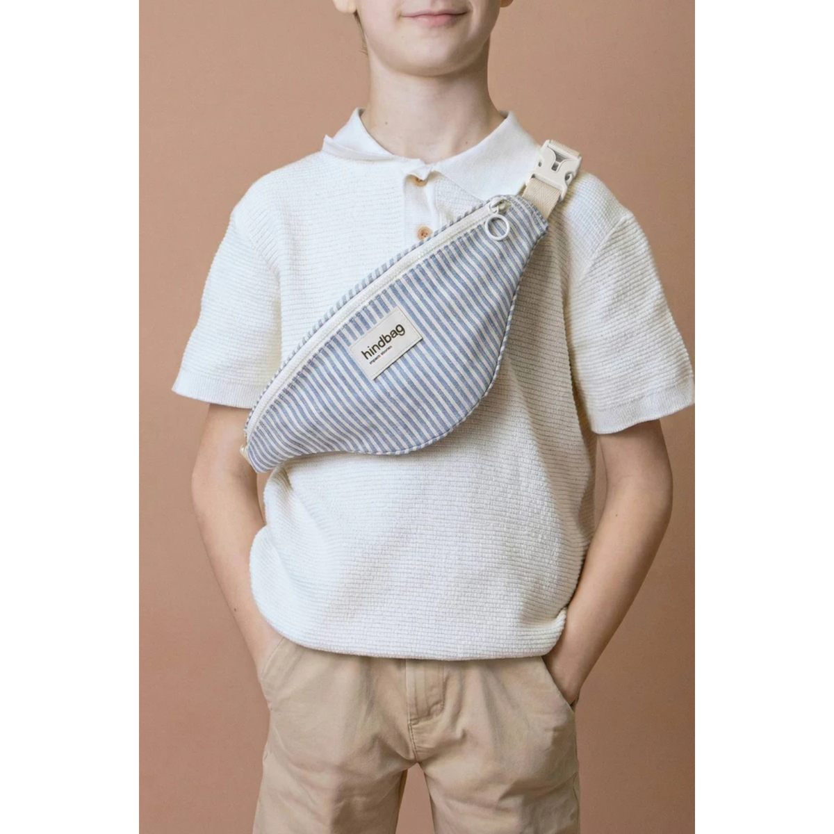 Sac Banane Enfant Augustin - Rayures Fines Bleu - 2
