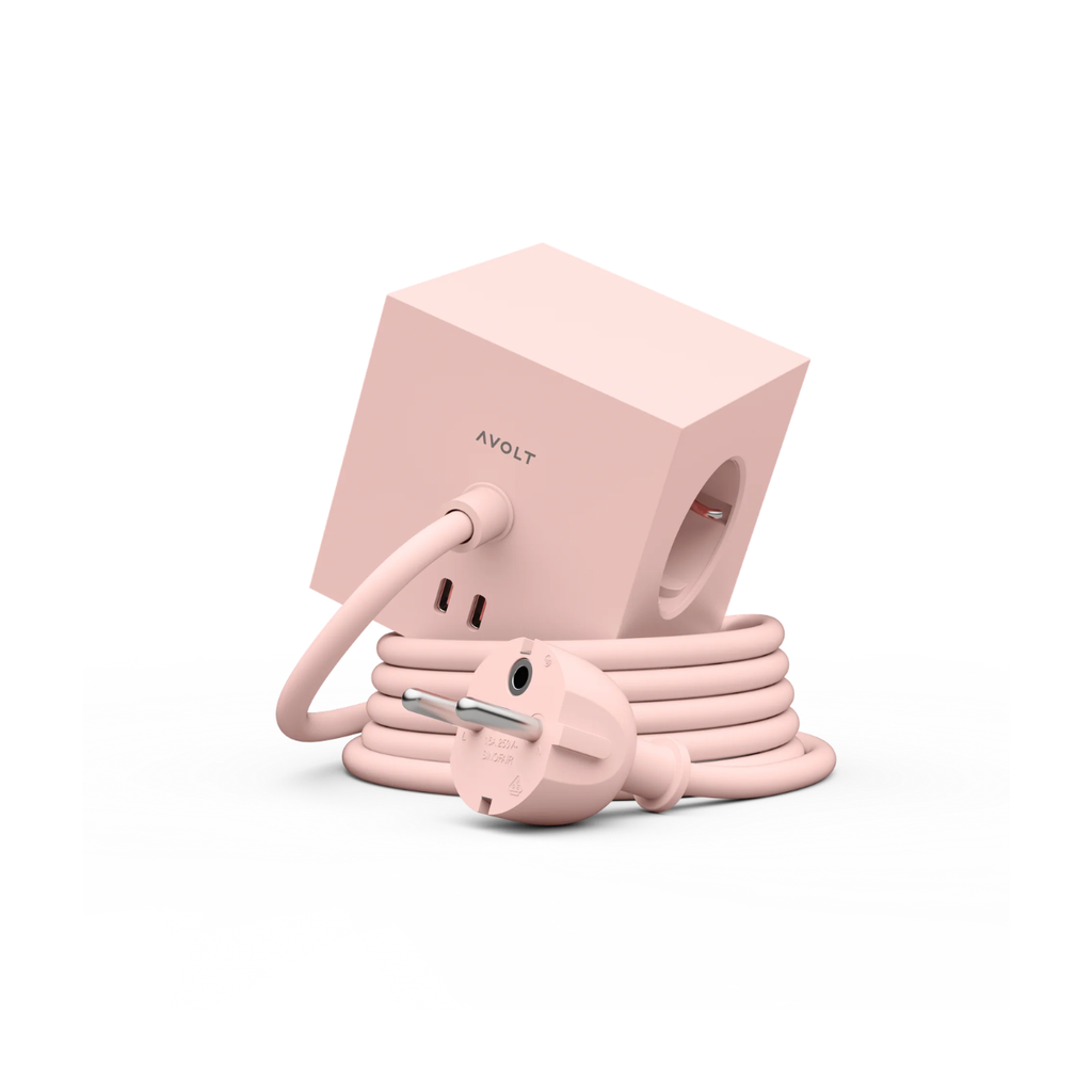 Multiprise square 1 avec USB-C 30W 1,8m - New Pink - 1
