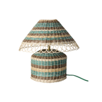 Lampe de Table - Rotin Rayures Brun Low - 1