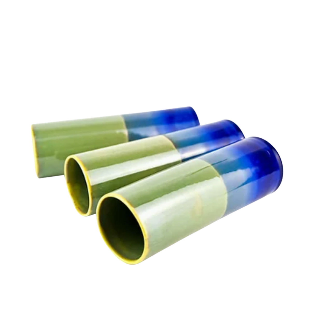 Vase Cylindre - Vert & Bleu - 2