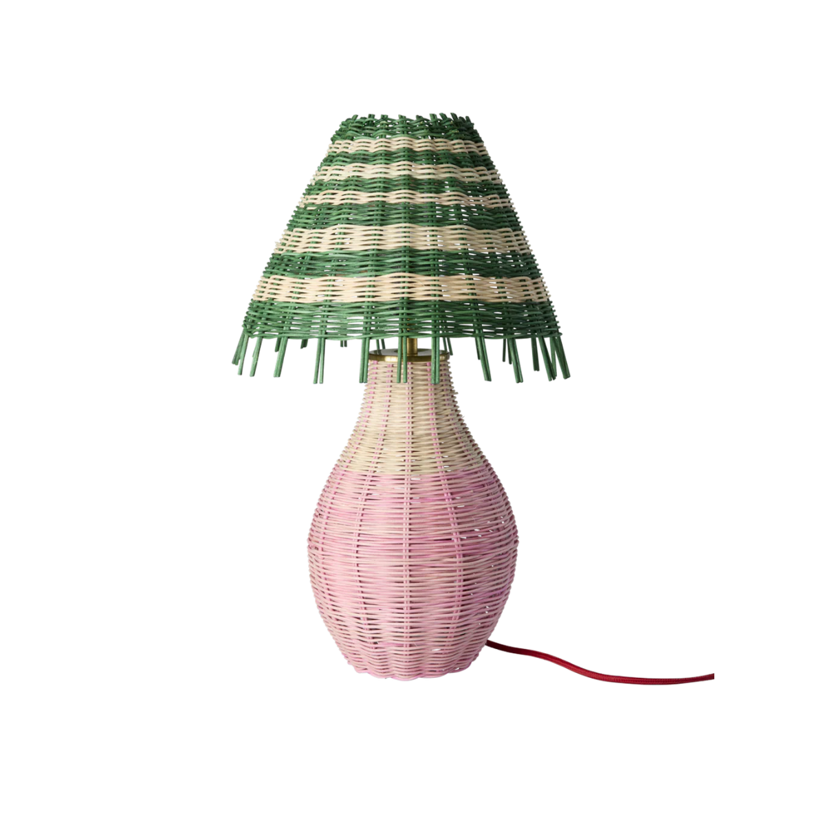 Lampe de Table - Rotin Rayures Pink Tall - 1