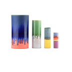 Vase Cylindre - Distortion Gris Vert & Rose pêche - 2