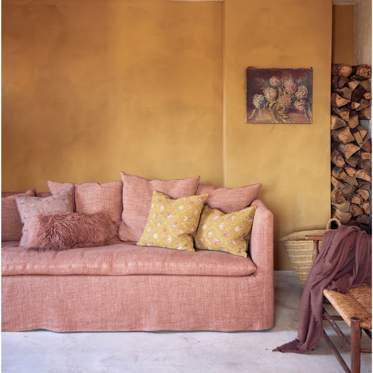 Coussin Basic Tibet - Bois de Rose 25x50 cm - 2