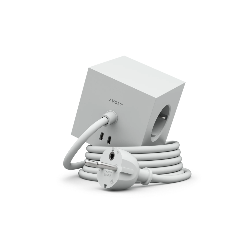 Multiprise square 1 avec USB-C 30W 1,8m - Gris - 1