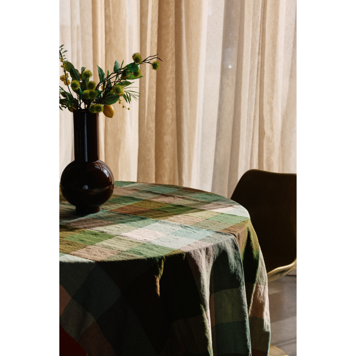Nappe Vida Carreaux - Mint/Olive 140x220 cm - 2