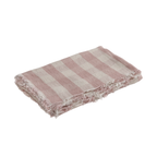 Plaid Vice Versa Frange - Lin Lavé Cottage - Bois de Rose 140x250 cm - 1