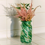 Vase Splash Roll Neck - Ø 11,3 x h 20,5 cm - Green Swirl - 2