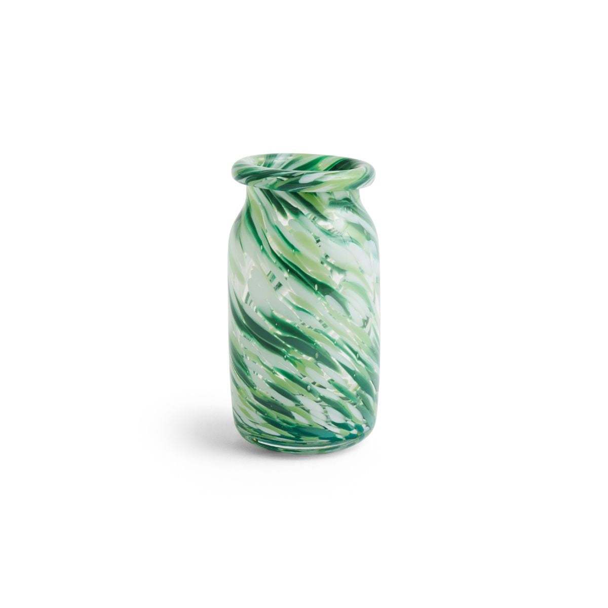 Vase Splash Roll Neck - Ø 11,3 x h 20,5 cm - Green Swirl - 1